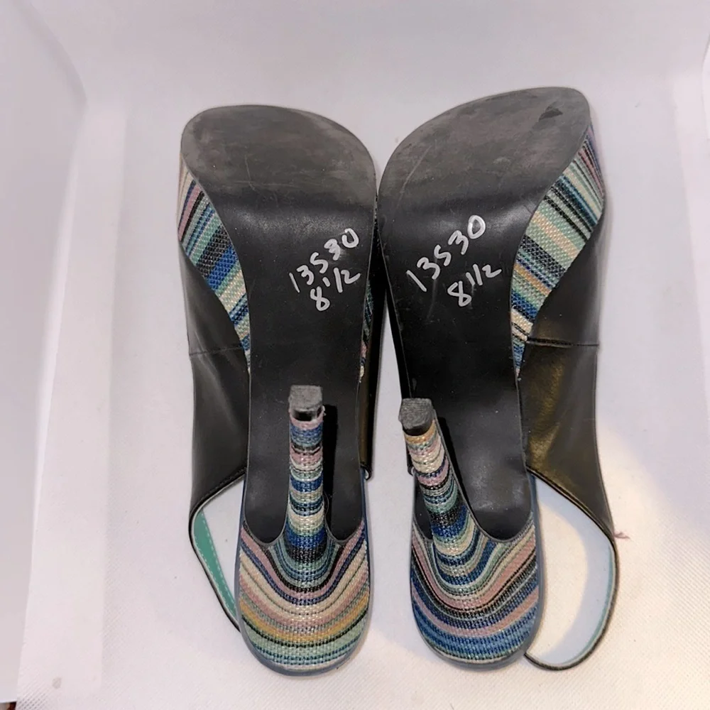 Unlisted by Kenneth Cole Make the Grade Slingback Platform Heels Size 8.5M - EUC